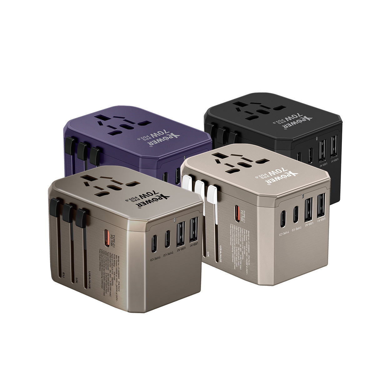 TA70 6輸出PD/PPS 70W Gan旅行充電器