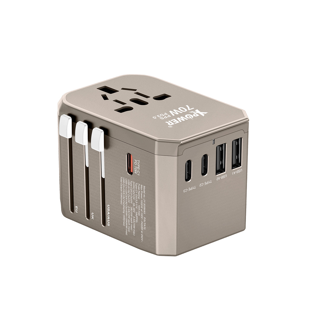 TA70 6輸出PD/PPS 70W Gan旅行充電器