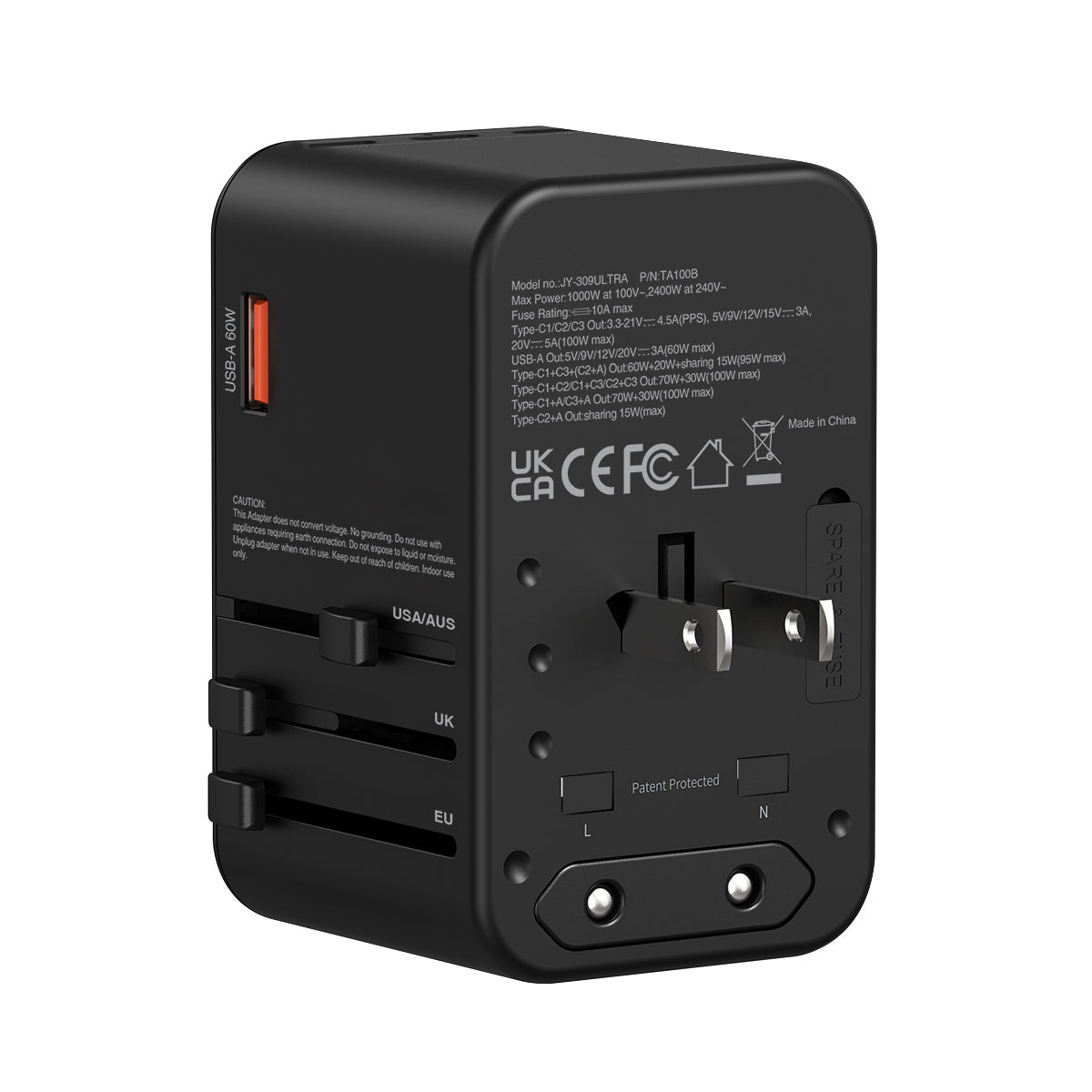 TA100B 100W 5輸出 PD/PPS Gan旅行充電器