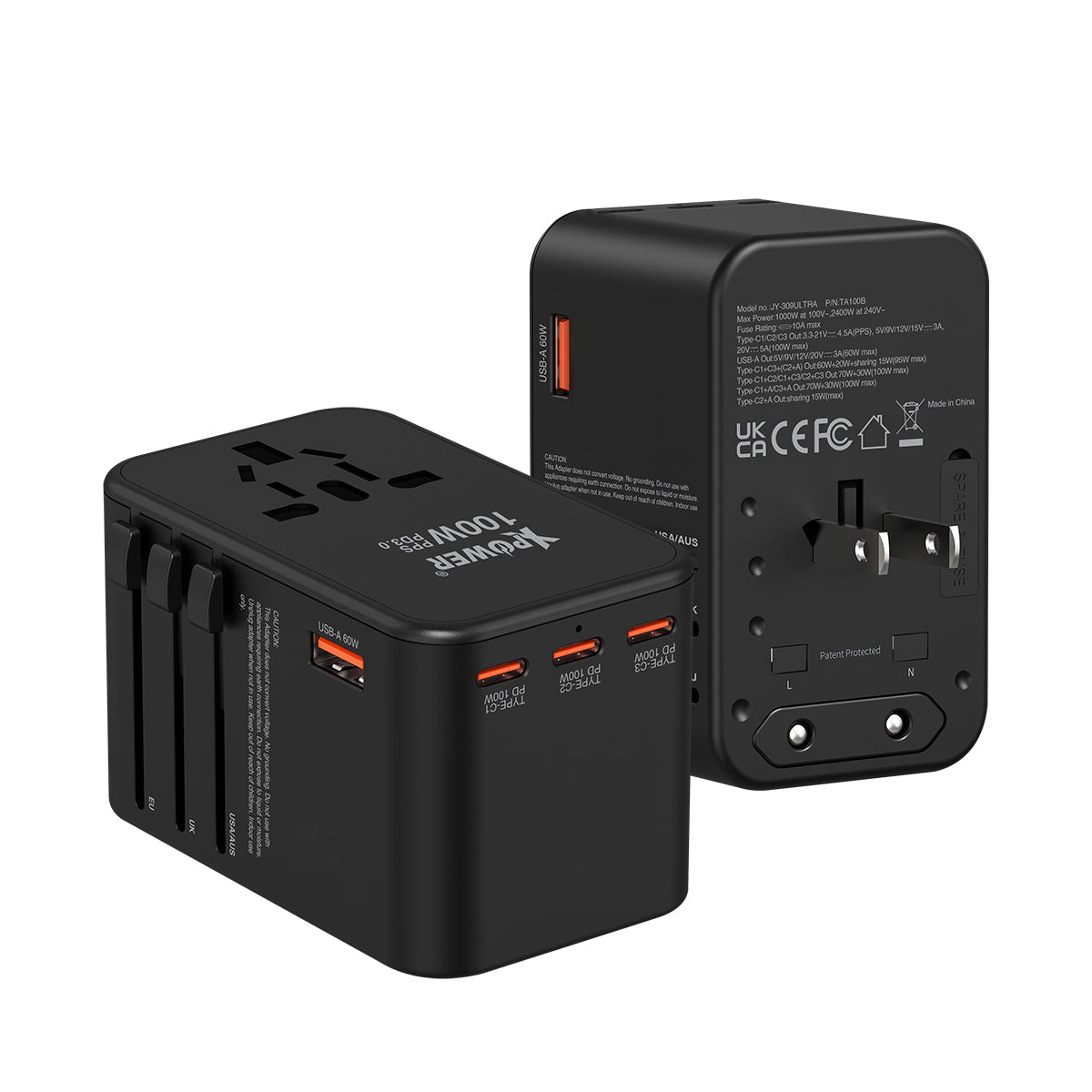 TA100B 100W 5輸出 PD/PPS Gan旅行充電器