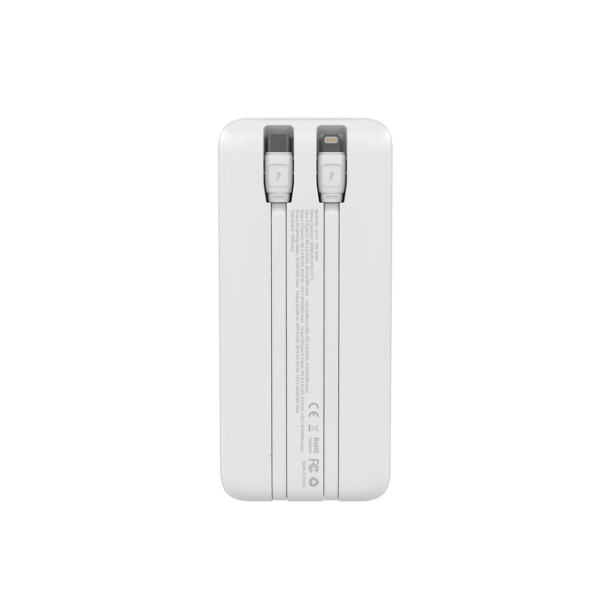 B10K 4輸出雙內置線Type-C & Lightning 10000mAh 充電器