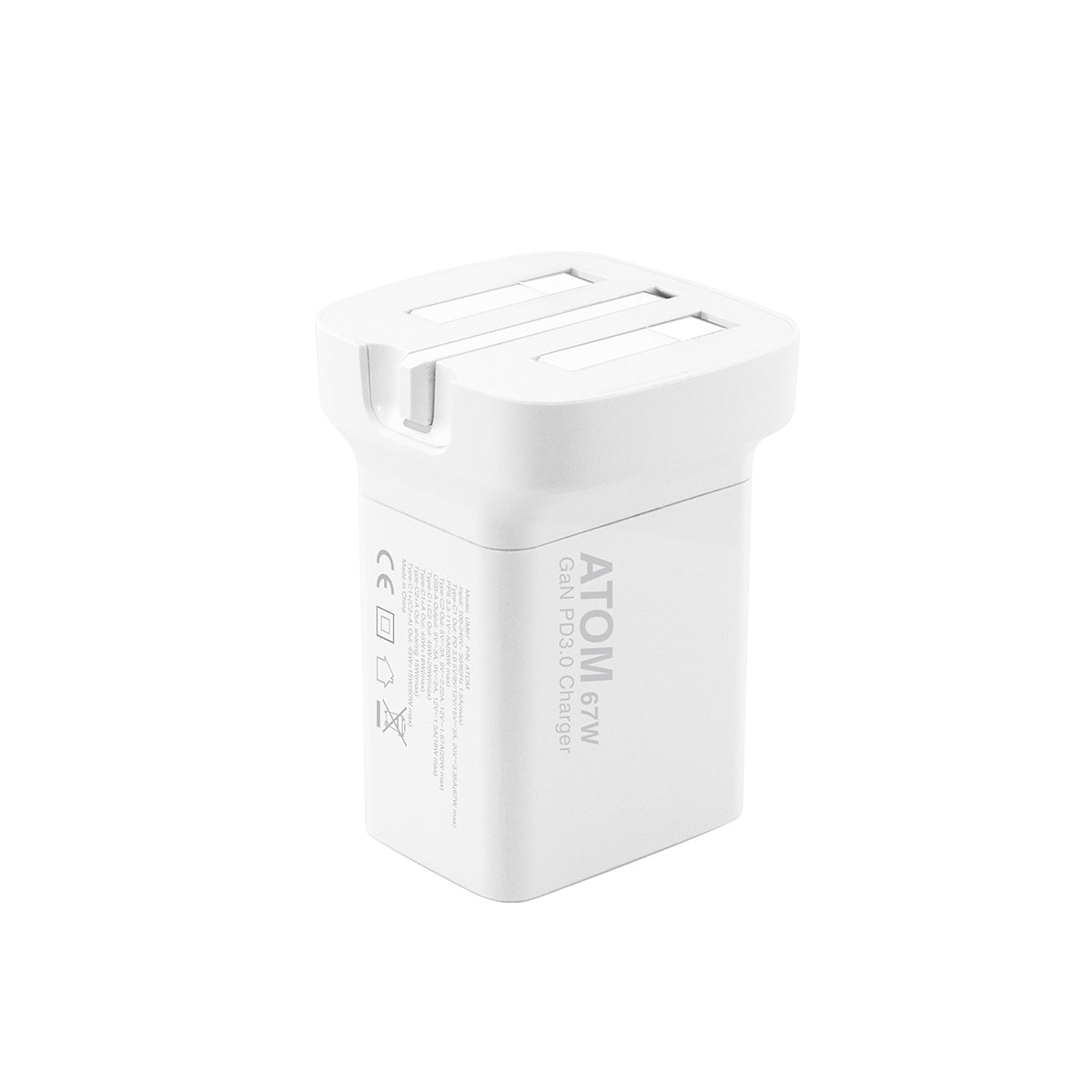 ATOM 67W PD3.0/PPS/QC 迷你摺腳快充GaN充電器