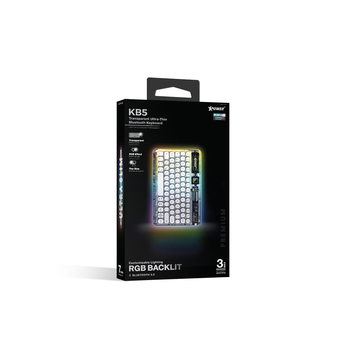 KB5 透明迷你藍牙5.0倉頡鍵盤