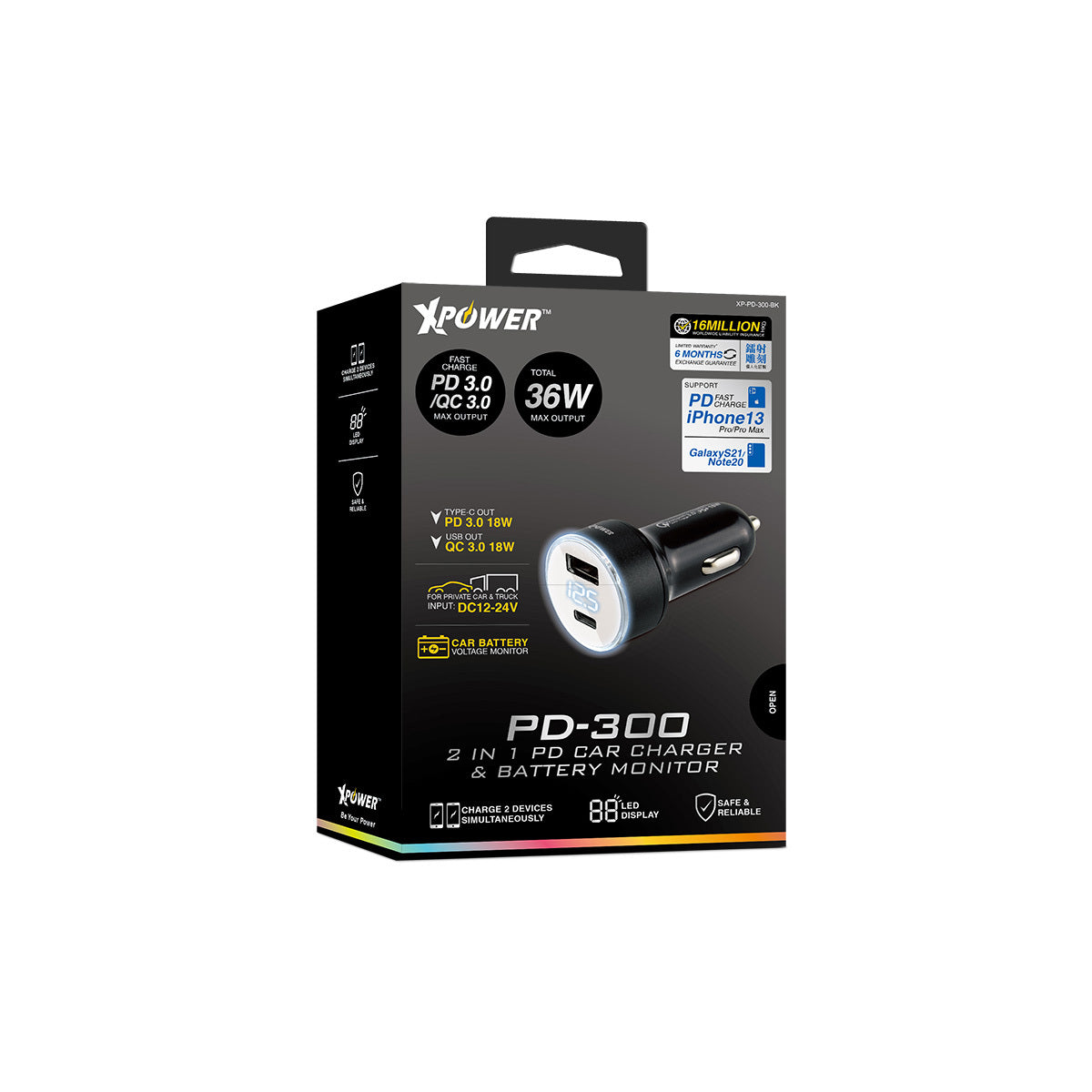 PD-300 2 Port車用快速充電器