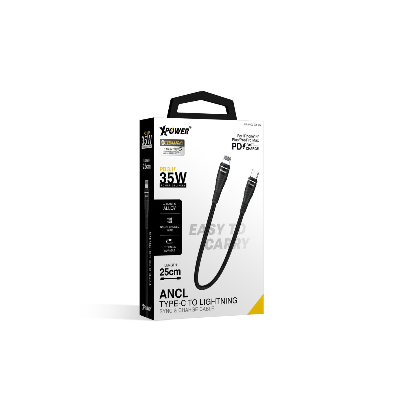 ANCL 25CM 35W 高速傳輸充電 Type-C>Lightning線
