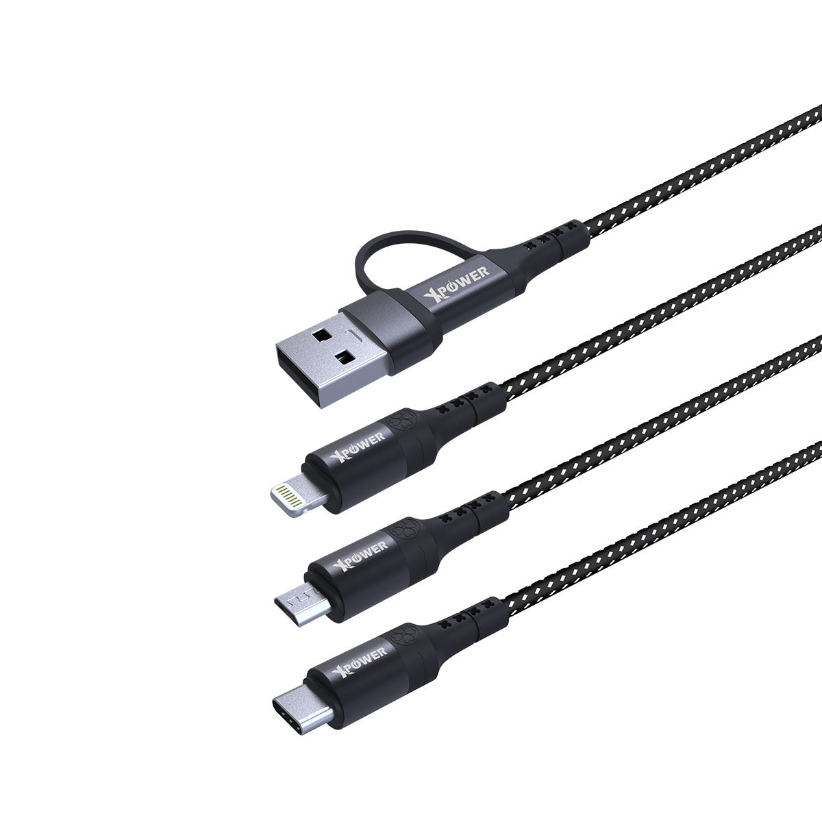 ACX3 2in 3out Nylon Charging Cable 1m