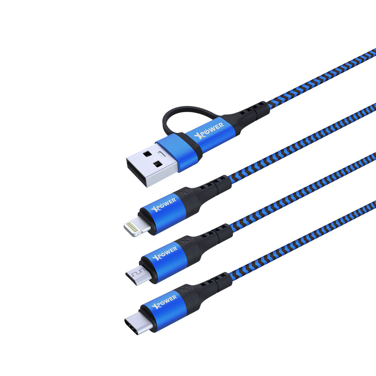 ACX3 2in 3out Nylon Charging Cable 1m
