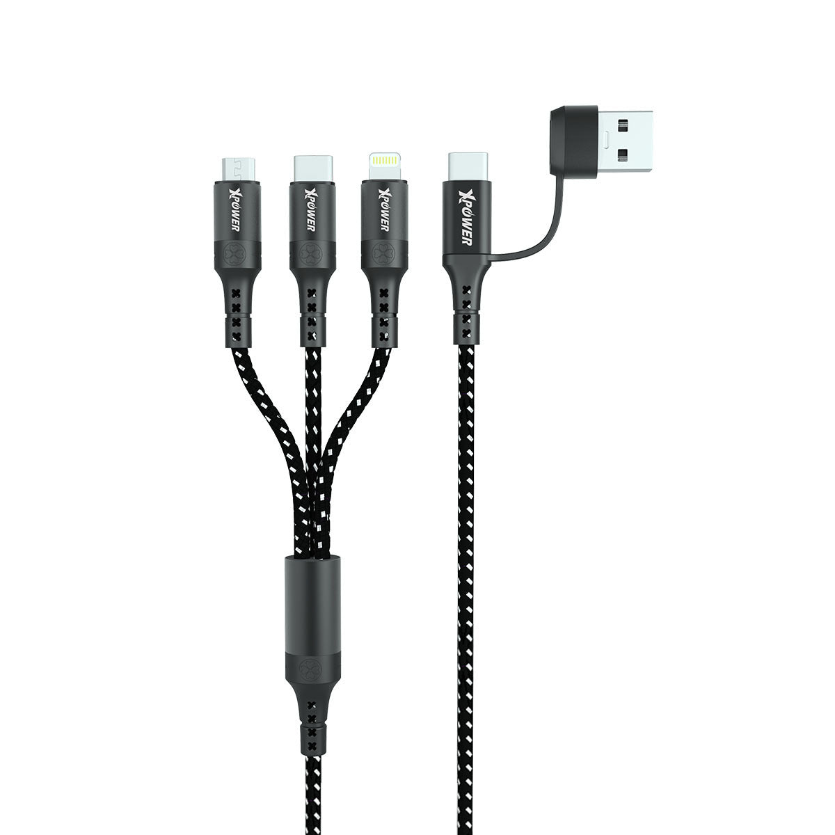 ACX3 2in 3out Nylon Charging Cable 1m