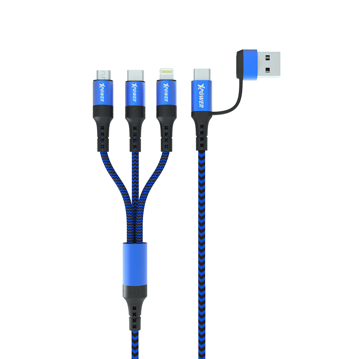 ACX3 2in 3out Nylon Charging Cable 1m