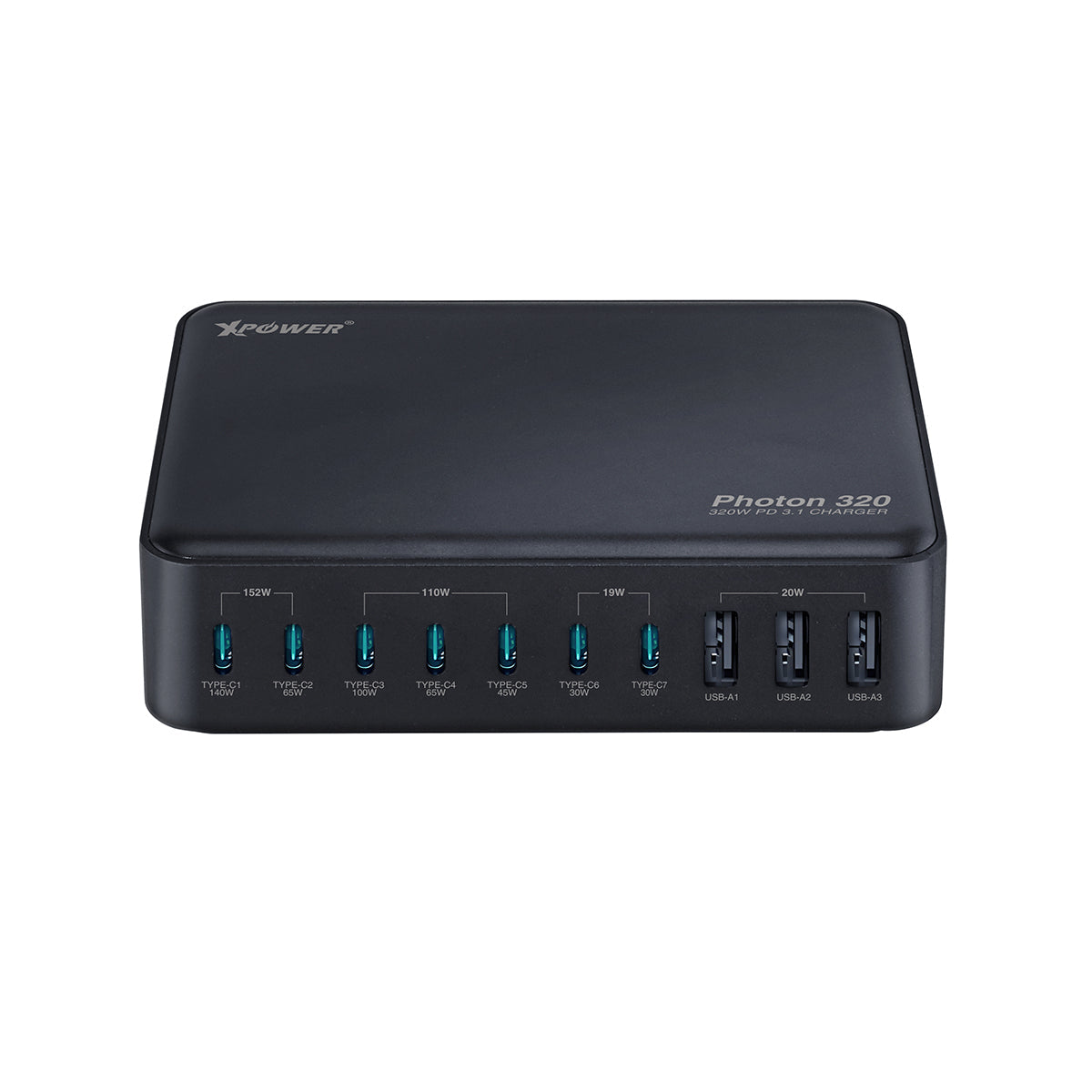 PHOTON320 320W 10 合 1 PD3.1/PPS 桌上型快速充電器