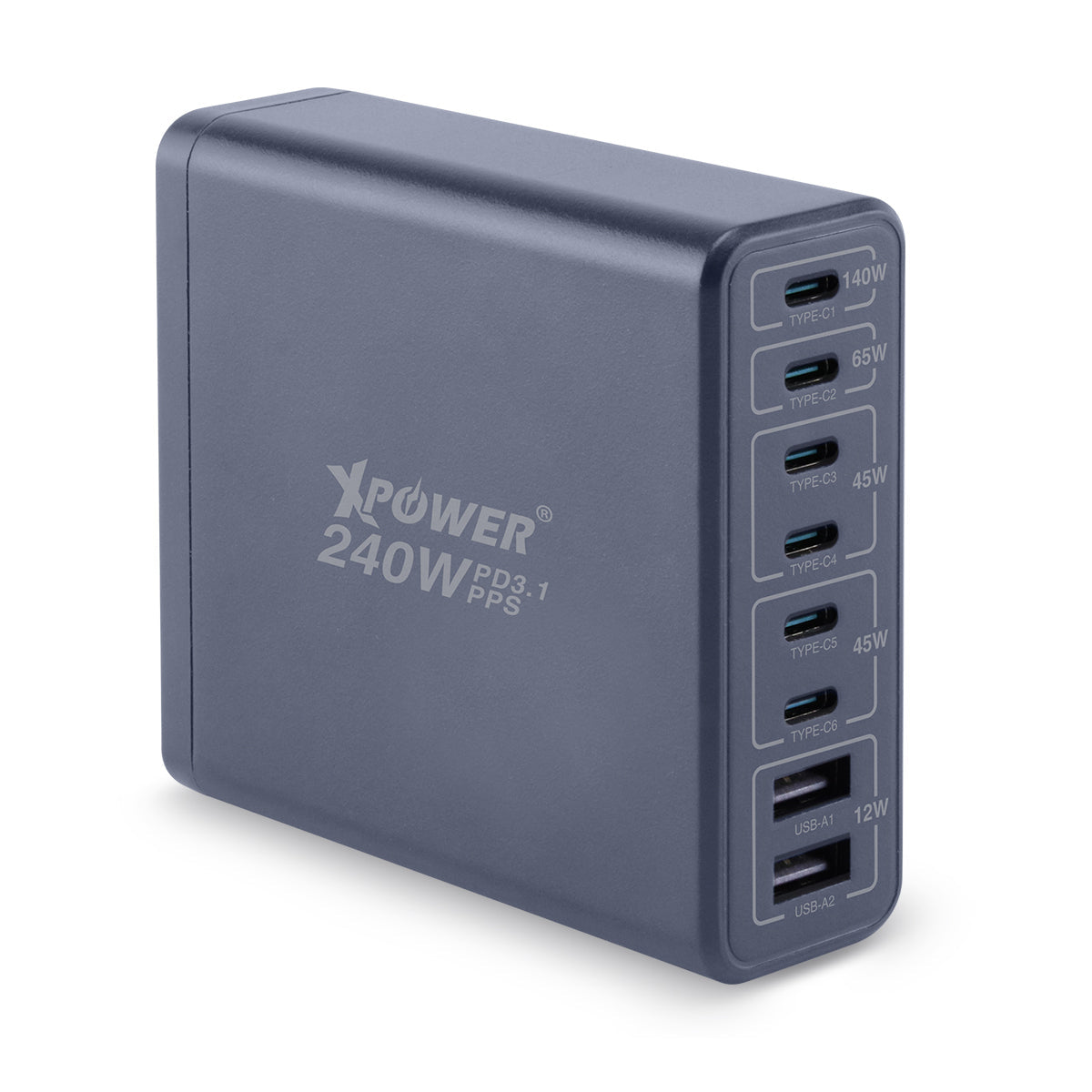 PC240GaN 240W 8輸出 PD3.1/PPS 桌上型GaN充電器