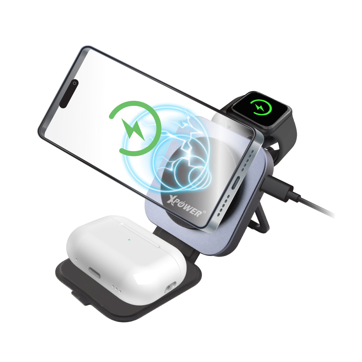 WLM11 全球最薄全港首款QI2 3合1 MagSafe 21W無線充電座