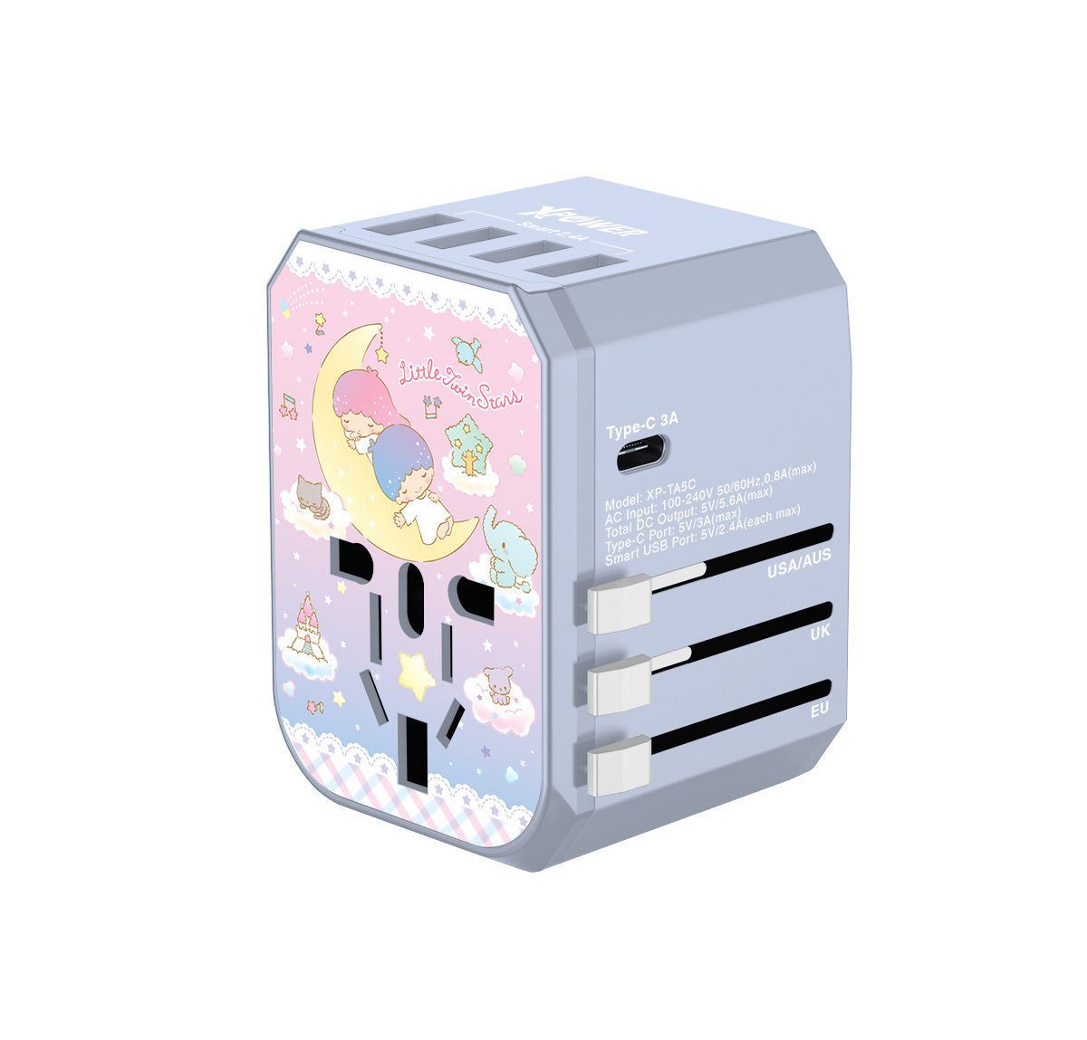 x Sanrio Little Twin Stars 28W Type-C+USB旅行充電轉插