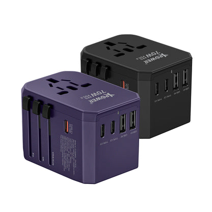 TA70 6輸出PD/PPS 70W Gan旅行充電器