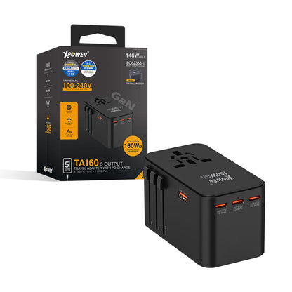 TA160 160W 5輸出 PD 3.1/PPS Gan旅行充電器