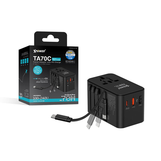 TA70C 內置線 70W PD+PPS GaN旅行充電器