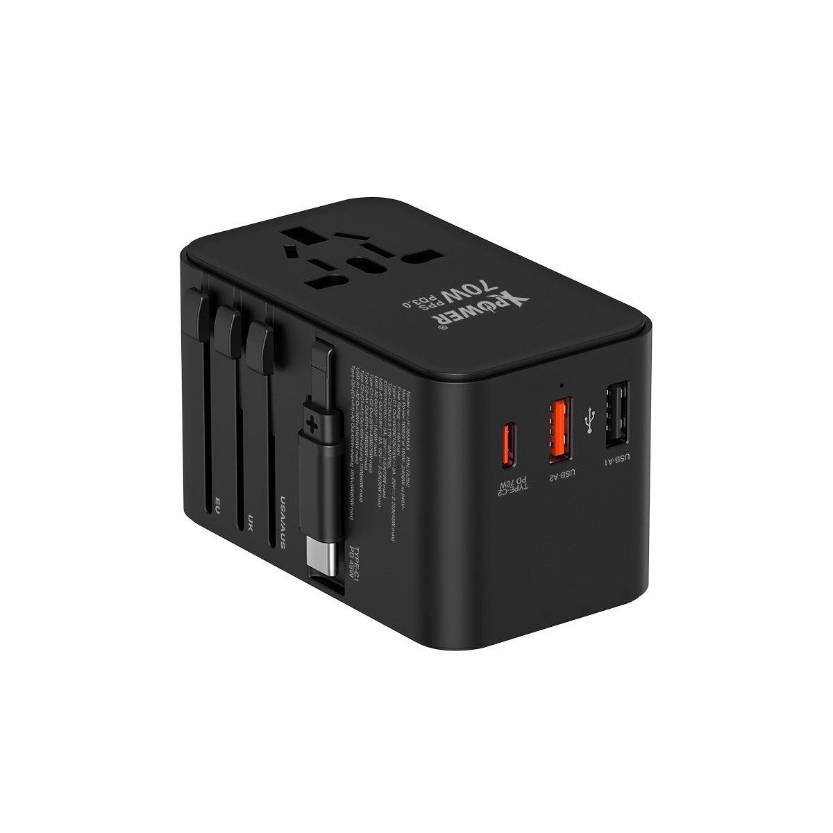 TA70C 內置線 70W PD+PPS GaN旅行充電器