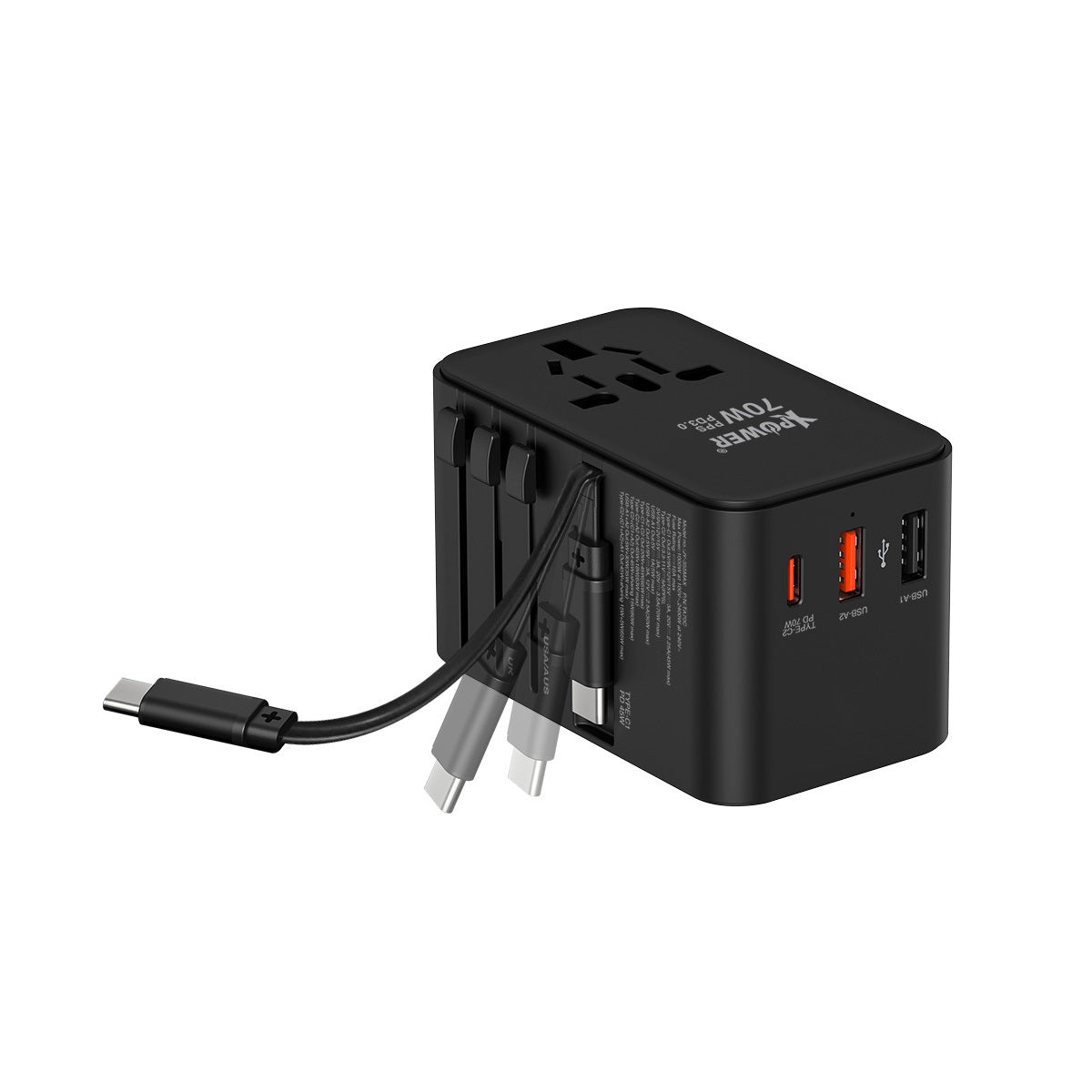 TA70C 內置線 70W PD+PPS GaN旅行充電器