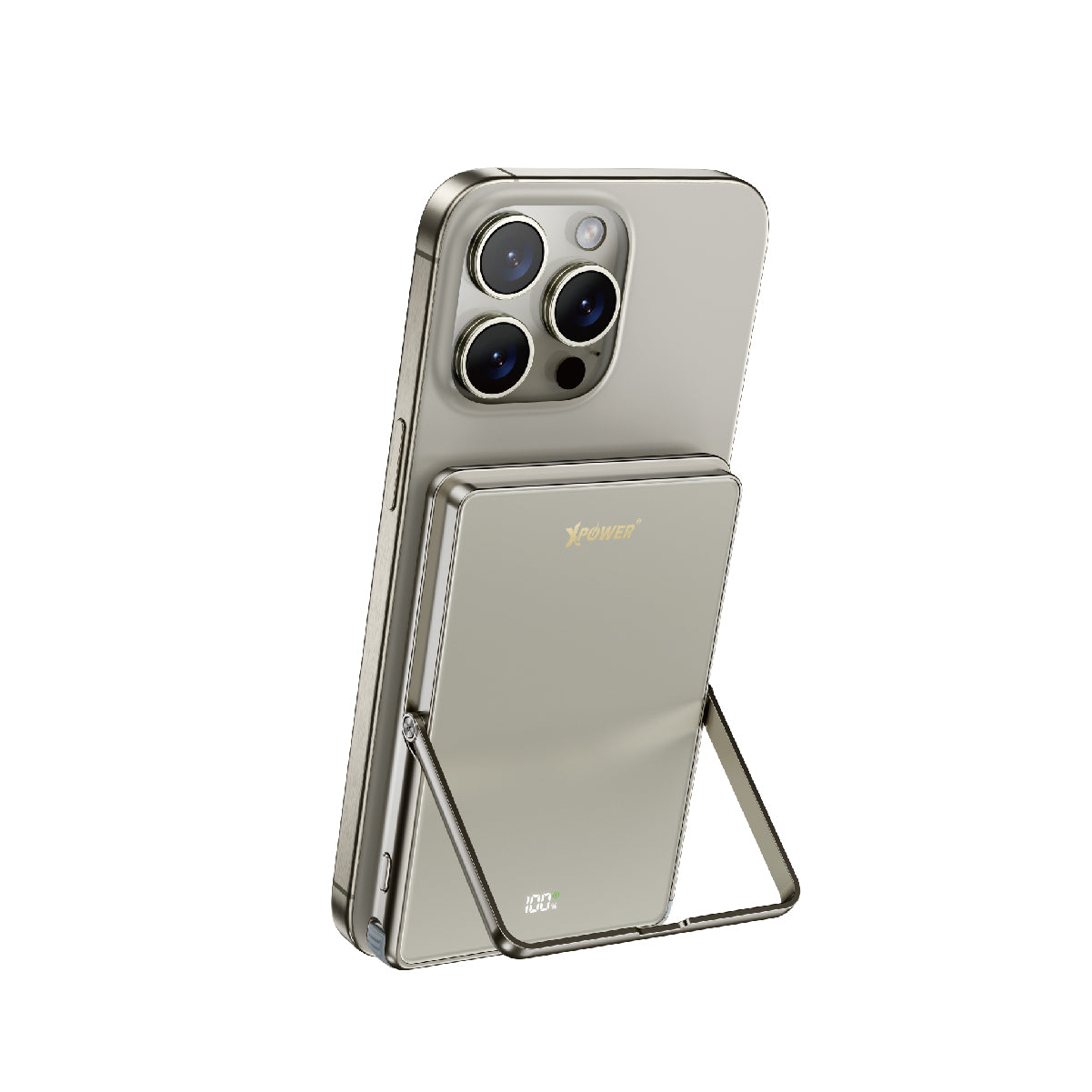 M10K2 5合1鋅合金支架數顯  10000mAh PD3.0+QI2 磁吸移動電源