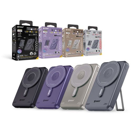 M10R 7合1 10000mAh PD 3.0雙內置線+磁吸無線移動電源連支架