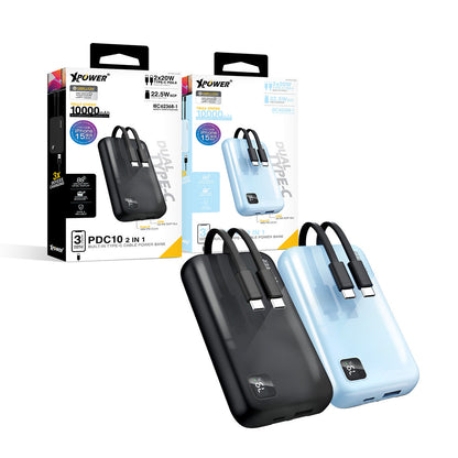 PDC10 3輸出 雙PD快充Type-C線 10000mAh PD+SCP充電器