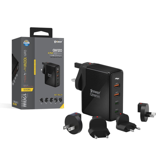 GW120 120W 4輸出 PD 3.0/PPS/QC GaN旅行充電轉插器