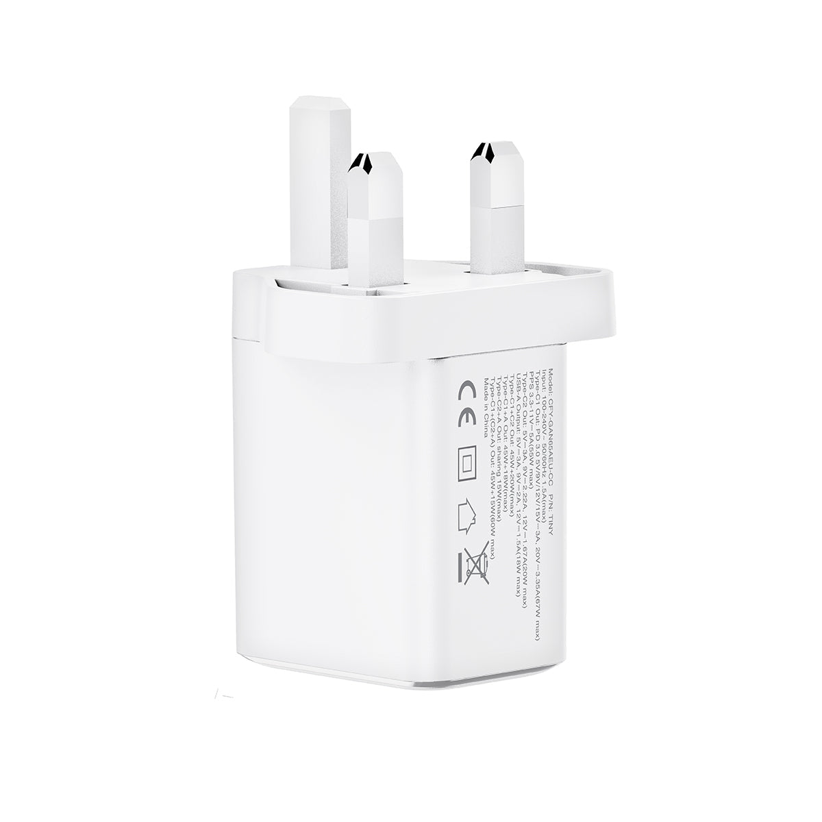 TINY 67W PD3.0/PPS/QC 迷你快充插牆GaN充電器