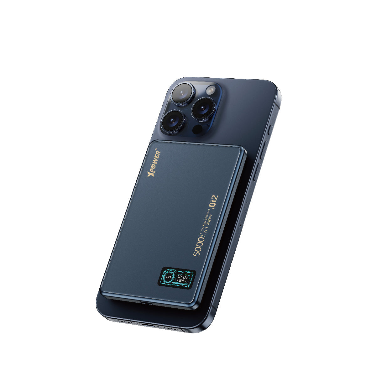MagDigita5 彩屏顯示磨沙玻璃外殼 5000mAh PD3.0+QI2磁吸移動電源