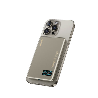 MagDigita5 彩屏顯示磨沙玻璃外殼 5000mAh PD3.0+QI2磁吸移動電源