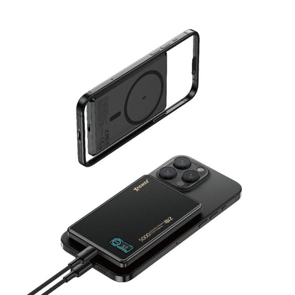 MagDigita5 彩屏顯示磨沙玻璃外殼 5000mAh PD3.0+QI2磁吸移動電源