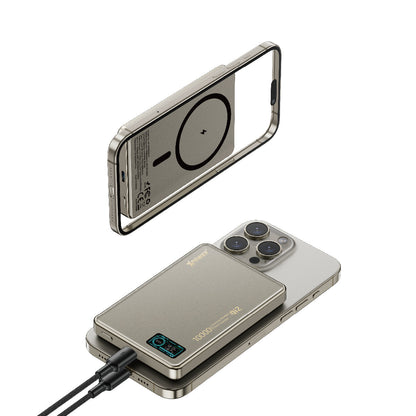 MagDigita 彩屏顯示磨沙玻璃外殼 10000mAh PD3.0+QI2磁吸移動電源