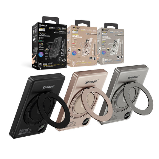 MAGNETO M10Q 6合1 超薄鋁合金數顯10000mAh 15W&amp;5W 移動電源