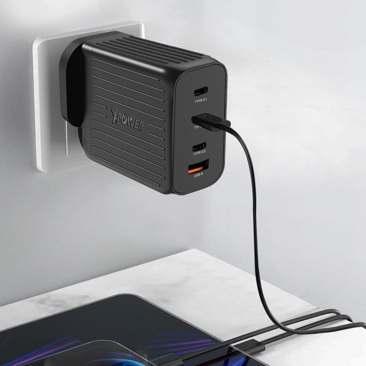 GW200B 200W 4輸出 PD 3.0/QC/SCP插牆充電器