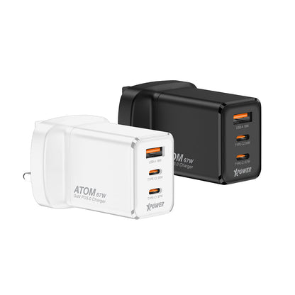 ATOM 67W PD3.0/PPS/QC 迷你摺腳快充GaN充電器