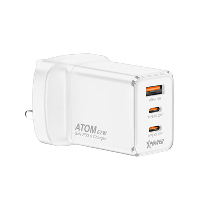 ATOM 67W PD3.0/PPS/QC 迷你摺腳快充GaN充電器