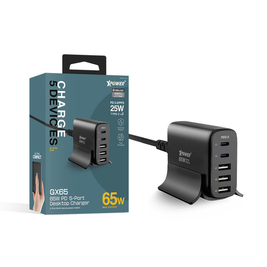GX65 65W 5輸出 PD 3.0/PPS座檯充電器