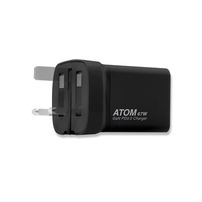 ATOM 67W PD3.0/PPS/QC 迷你摺腳快充GaN充電器