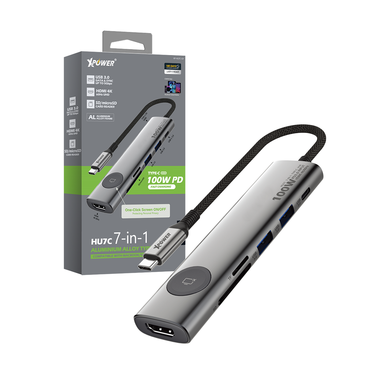 HU7C 7合1 100W PD Hub