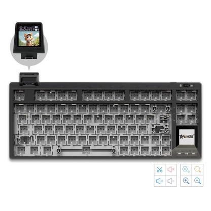 Orcus三模熱插拔可換軸機械鍵盤DIY套件連雙顯示屏