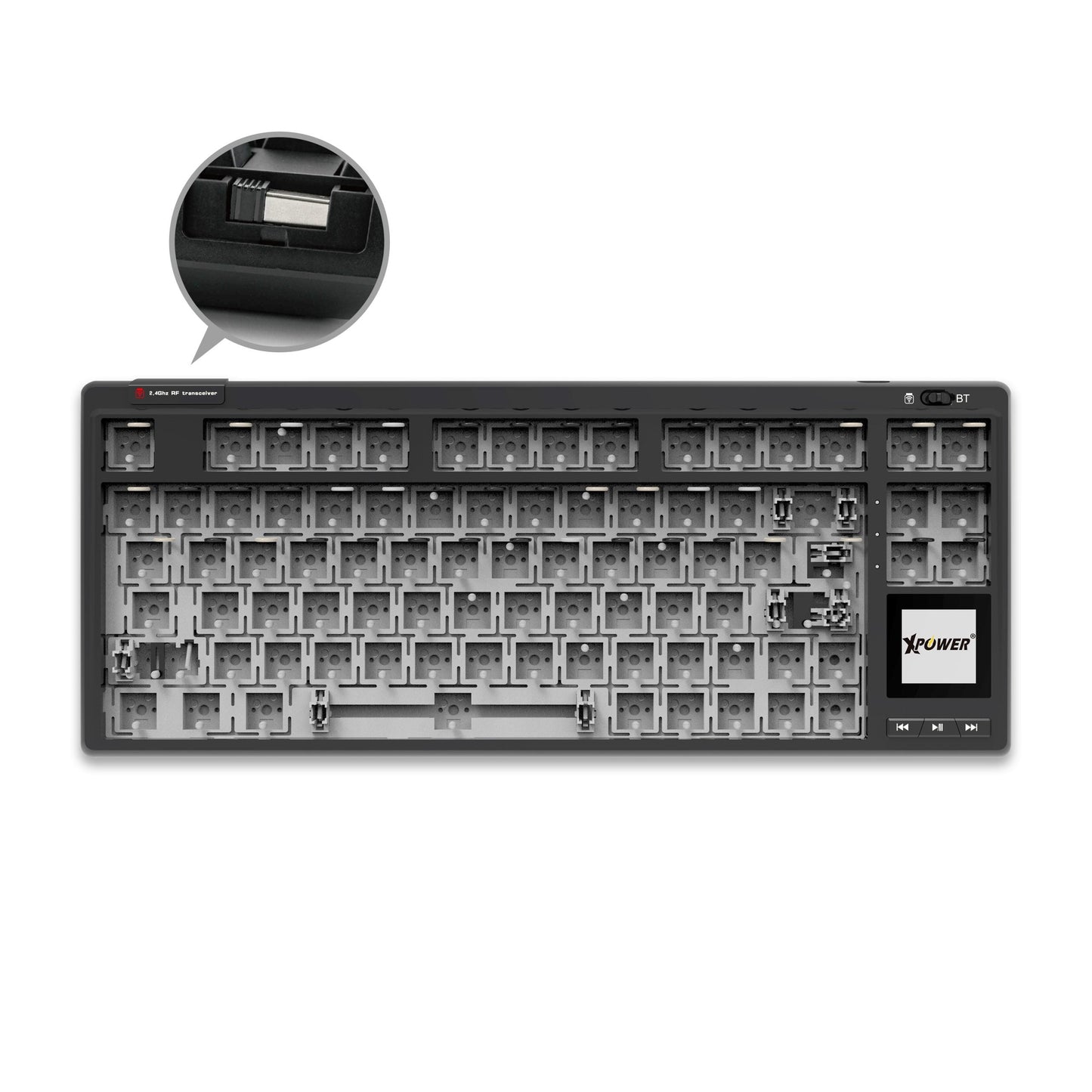 Orcus三模熱插拔可換軸機械鍵盤DIY套件連雙顯示屏