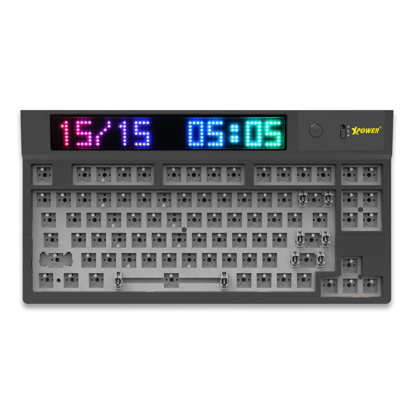 Quaoar三模熱插拔可換軸機械鍵盤DIY套件連LED點陣屏