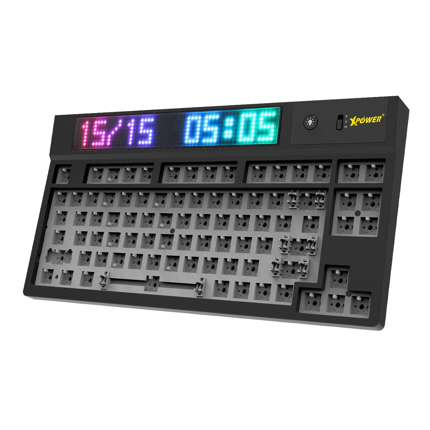 Quaoar三模熱插拔可換軸機械鍵盤DIY套件連LED點陣屏