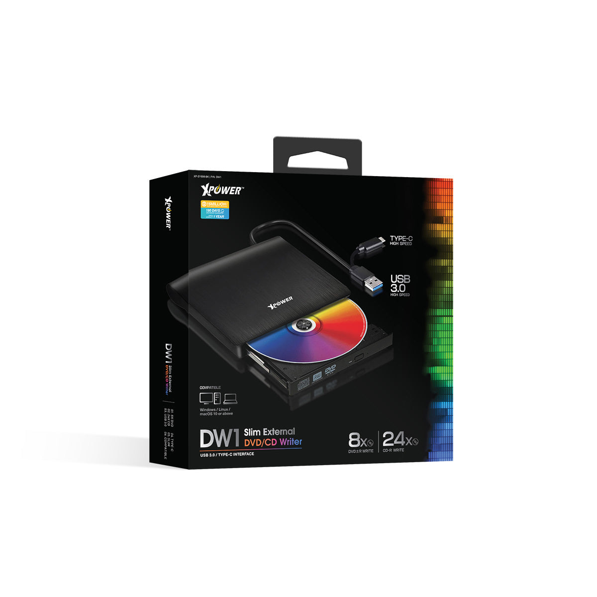 DW1 TYPE-C/USB2合1外置DVD燒錄器