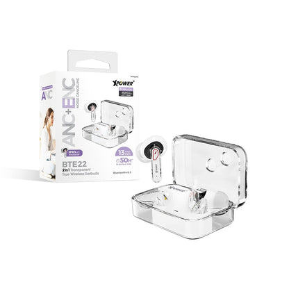 BTE22 ANC/ENC雙重降噪 型格透明藍牙5.3藍牙耳機