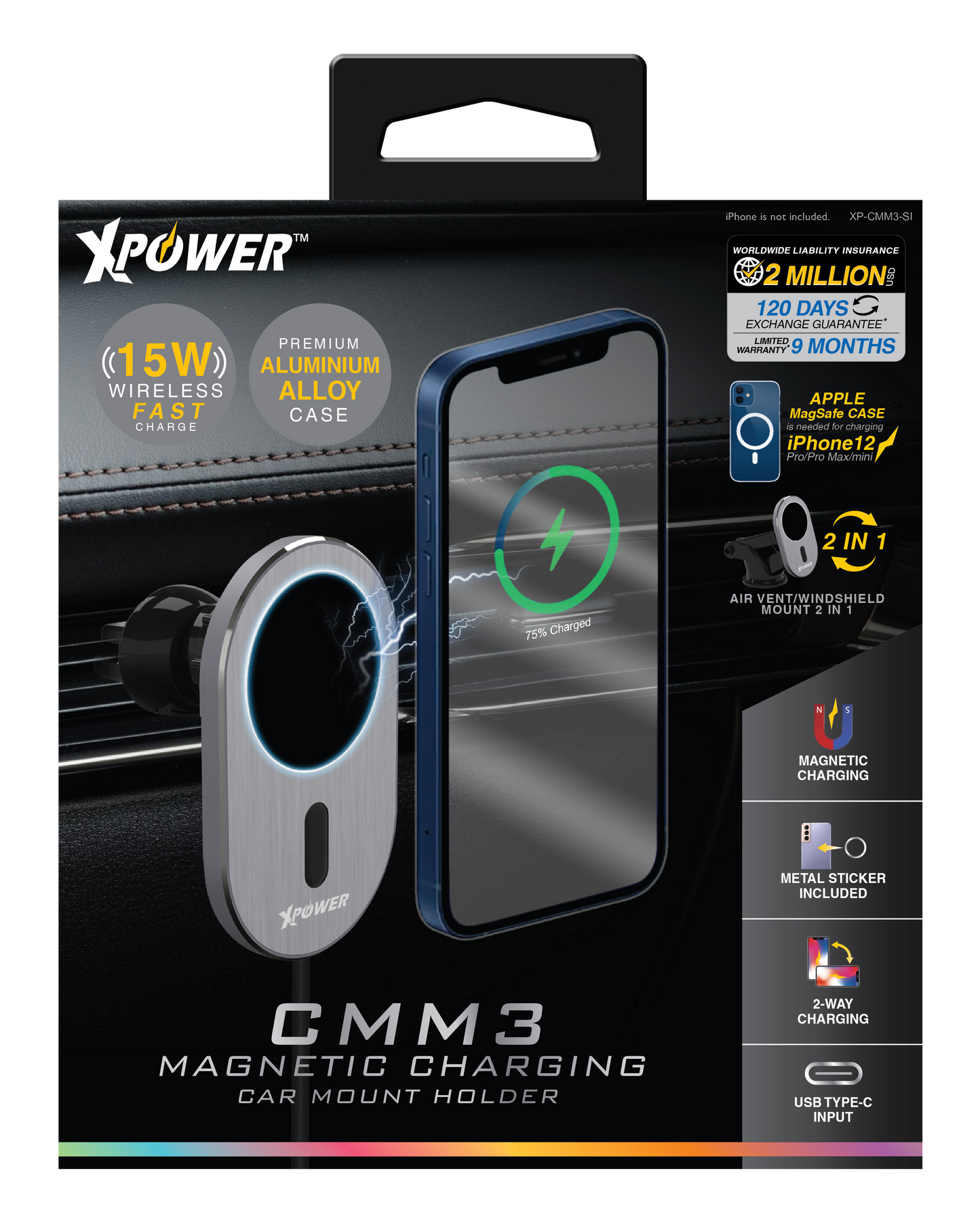 CMM3 Magnectic Charging Car Mount Holder