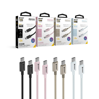 CC60B 1.2M 鋁合金60W高速傳輸充電Type-C&gt;Type-C線