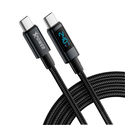 MCC240D1M磁吸收納LED顯示鋁合金240W高速傳輸充電 Type-C&gt;Type-C線