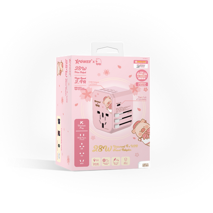 x 罐頭豬Lulu🐷 28W Type-C+USB 5-Port 旅行充電轉插