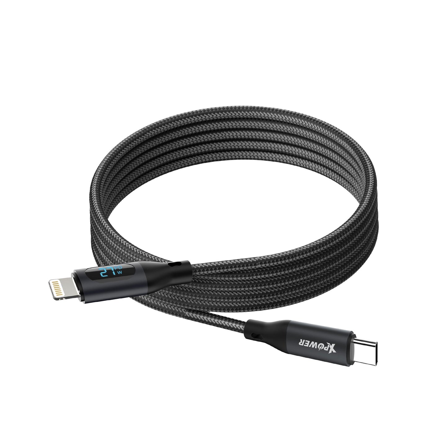 MCL27D 1M 磁吸收納 LED顯示 鋁合金27W高速傳輸充電C&gt;L線