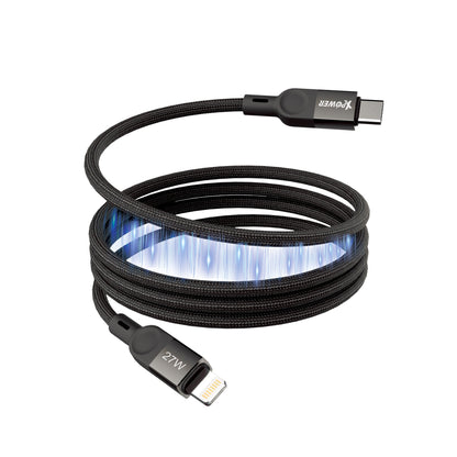 MCL27 1M磁吸收納鋁合金27W高速傳輸充電Type-C&gt;Lightning線